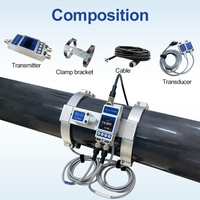 Débitmètre ultrasonique de type split, transmetteur de débit à fixation externe, sortie RS485 4-20mA, dispositif de mesure de débit de liquide