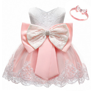 Nouvelle robe de princesse pour fille, design élégant, avec nœud et dentelle, robe sans manches pour bébé, jupe de haute qualité, robe d'anniversaire pour fille - Product Image 6
