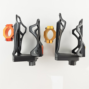 Support de tasse universel pour moto Qiangye, réglable, sans perçage, en plastique CNC, pour bouteille d'eau, noir, or, rouge, argent - Product Image 2