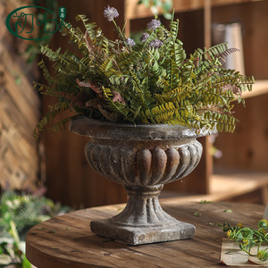 กระถางดอกไม้ย้อนยุคทรงถ้วยรางวัล ยัน ยูเจีย วาบิซาบิ สำหรับตกแต่งภายในบ้าน ทำด้วยมือ สไตล์เรียบง่าย - Product Image 2