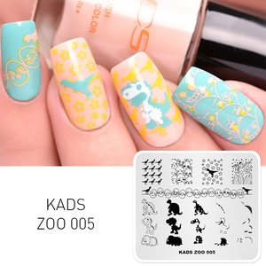 แผ่นปั๊มลายสัตว์จากสวนสัตว์ KADS ทำจากสแตนเลส 11 แบบ สำหรับพิมพ์ลายเล็บ ใช้กับเจลเพ้นท์ลาย - Product Image 6