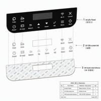 Panneaux tactiles en acrylique personnalisés OEM de différentes tailles et formes avec claviers à membrane adaptés aux équipements de bureau