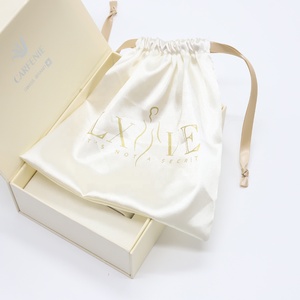 Custom Logo Printed Silk Gift Jewelry Drawstring <b>Bags</b> Soft Luxury Silk Satin Underwear Packaging <b>Dust</b> Pouch - Product Image 2