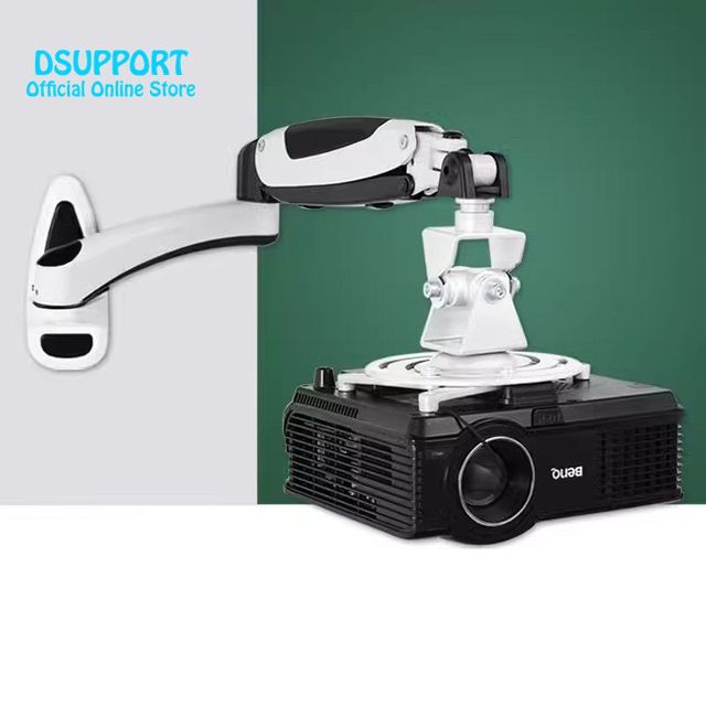 DS-PR03BW Aluminum Alloy 360 Degree Mechanical Control Projector Wall Mount Full Motion Retractable Universal Hanger Bracket
