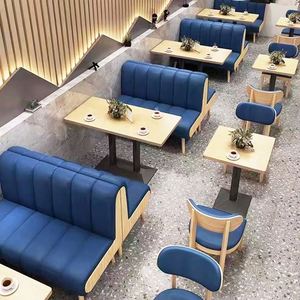 Restaurant nordique en bois de bonne qualité Cabine de café rembourrée en cuir Tabourets de <span class=keywords><strong>bar</strong></span> Ensemble de banquettes d'angle pour canapé - Product Image 4