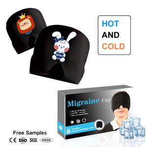 Paquete caliente y frío para aliviar la migraña, envoltura de cabeza de tela Leica <span class=keywords><strong>con</strong></span> tapa de terapia de enfriamiento de Gel y máscara de hielo para aliviar el dolor - Product Image 1