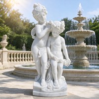 Statue d'ange Cupidon en marbre blanc européen, mythologie classique, garçon ailé avec arc et flèche, sculpture en pierre, ornement personnalisé