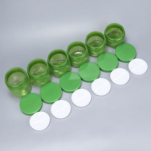 Ventas calientes 180ml 200ml 300ml Vacío Verde Ámbar Claro Cara Crema para el cabello Loción cosmética Tarro de plástico Contenedor con espátula - Product Image 2