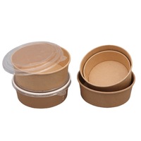 Biologisch Afbreekbaar Wegwerp Kraftpapier Suikerriet Bagasse Fruit Papier Salade Verpakking Pokecustom Afdrukken Voedsel Verpakking Kom