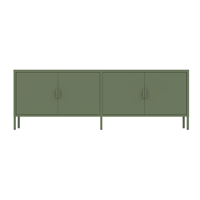 Meuble TV pliable en acier écologique à 4 portes avec rangement pour salon, design moderne, couleur verte