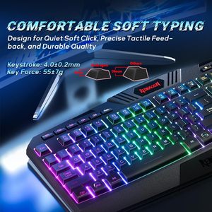 <span class=keywords><strong>Clavier</strong></span> et souris de jeu <span class=keywords><strong>Redragon</strong></span> S101-3 PRO, <span class=keywords><strong>clavier</strong></span> et souris programmables rétroéclairés RGB avec logiciel - Product Image 2