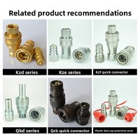 Acoplador Hidráulico Rápido Tipo B ISO 7241-B, Conector de Acero al Carbono Galvanizado con Rosca G1/2 para Manguera Hidráulica y Línea de Aceite