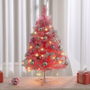 60cm pequeño escritorio Rosa estrella decorativa PVC árbol de Navidad para niña decoraciones para fiesta de Navidad - Product Image 3