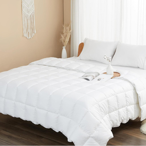 Piumino Queen Size con Rivestimento in Cotone Bianco, Ipoallergenico, <span class=keywords><strong>Caldo</strong></span>, Traspirante, Silenzioso, Lavabile in Lavatrice, con Angoli Rinforzati - Product Image 1