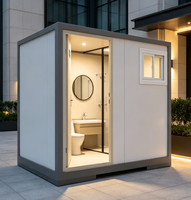 Unité Sanitaire Modulaire Préfabriquée Équipée d'un Lavabo, d'une Toilette et d'une Douche pour Camping, Site de Camping, Unité Sanitaire Modulaire Préfabriquée