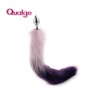 Plug anal vibrant en forme de queue de <span class=keywords><strong>chat</strong></span>, jouet sexuel, rouge et violet, en acier inoxydable et cristal, 100% étanche, 6cm*46cm - Product Image 5