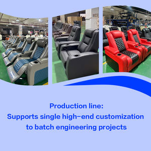 Moderner Heimkino-Sessel aus Echtleder mit Blauer Beleuchtung, USB-Ladefunktion, Ausziehbarem Holzrahmen, Massagesitz und Metallbeinen - Product Image 5