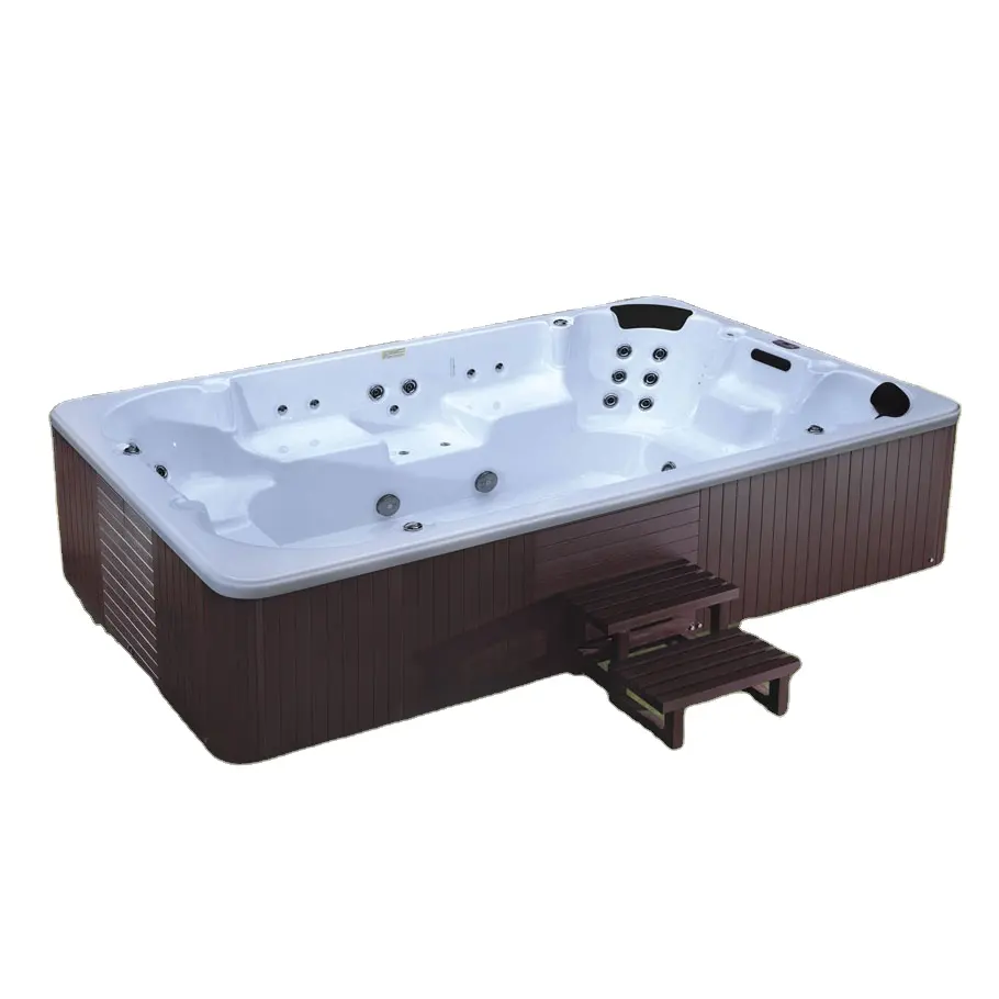 Danière — bain de grande taille, 3.6 mètres, spa, avec massage, tourbillon, cadre en bois, baignoire pour l'extérieur
