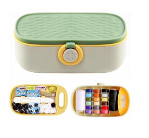 Kit de couture DIY vert 135 pièces, simple, en plastique, pour voyage, avec accessoires de réparation et fils, pour usage familial - Product Image 3