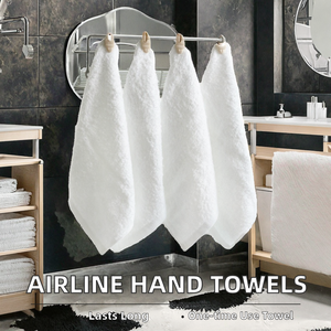Serviettes de bain jetables en coton éponge de petite taille 15x15cm ou 25x25cm tissées pour hôtels et compagnies aériennes - Product Image 2