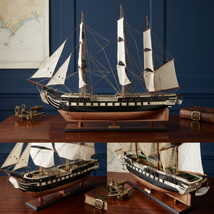 Modèle de bateau à voile en bois HMS Trincomalee, style européen, artisanal, décoration d'intérieur, cadeau original - Product Image 2
