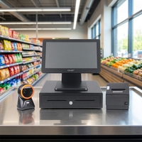 Système de point de vente (PDV) tout-en-un avec écran tactile 15,6 pouces en aluminium pour supermarché, caisse enregistreuse pour magasin de détail