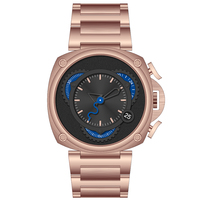 Personnalisez votre propre montre chronographe carrée pour homme avec logo de marque, design spécial, boîtier et bracelet entièrement en acier inoxydable 316L, mouvement japonais, 10 BAR WR 5350M
