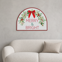 Cadre photo élégant en alliage d'aluminium irrégulier style Art Déco avec impression Joyeux Noël pour décoration murale intérieure de Noël