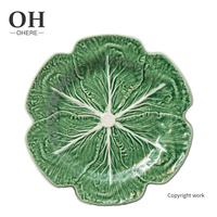Assiette à dîner en porcelaine de chou vert, ensemble de vaisselle en céramique de haute qualité, décoration de mariage et de fête, nouvelle collection