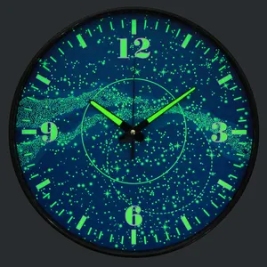 2023 digital Night Luminous clock starry sky 12 inch living room Quartz silent plastic art home decorative modern wall Clocks