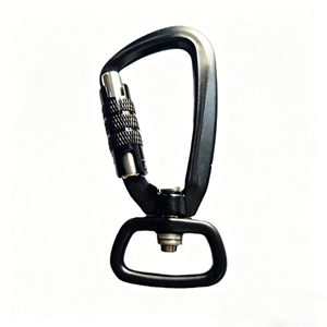 4.5KN Custom Logo Light Weight Aviation Aluminum 7075 Portable Sports Snap Carabiner <b>Hook</b> <b>Clip</b> Auto Locking Swivel Carabiner - Product Image 4