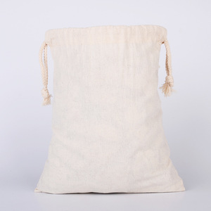 Sac à cordon en coton mousseline/toile, pochette cadeau personnalisée, style cordon de serrage - Product Image 5