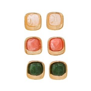 Boucles d'oreilles carrées en acrylique colorées, tendance et simples, idéales pour le quotidien des femmes – Vente transfrontalière en vogue - Product Image 5