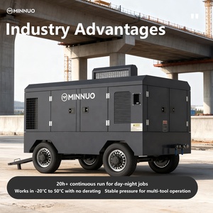 20h + fonctionnement continu pour les travaux jour-nuit Compresseur d'<span class=keywords><strong>air</strong></span> à vis mobile diesel 24/7 Support avec réponse d'urgence ≤ 4h - Product Image 3