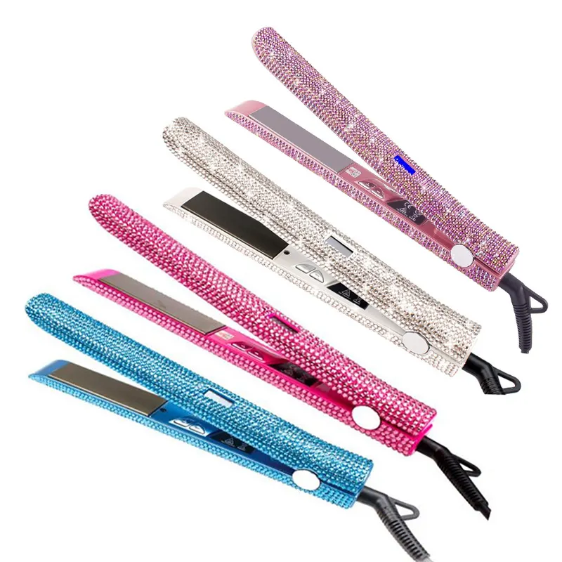 Hot Koop Model Lcd Digitale Titanium Stijltang Beste Diamant Bling Flat Iron