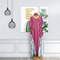 Gaun Kaftan Boubou Wanita Afrika Ukuran Besar Warna Hitam Model Terbaru 2026 dengan Lengan Lebar, Motif Cetak, dan Set Syal