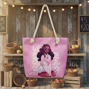 African Girls <b>Canvas</b> <b>Tote</b> Bags Large Capacity <b>Canvas</b> Shopping Bag Outdoor Travel Storage <b>Canvas</b> Handbag - Product Image 5