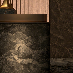 High Glossy <b>Black</b> Gold Marble Composite Panel 2820x1220mm Ultra Thin Stone Wall Covering - Product Image 4