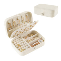 Portable voyage dames bijoux boîte de rangement Logo personnalisé Double ménage accessoires stockage pour collier bijoux conteneur