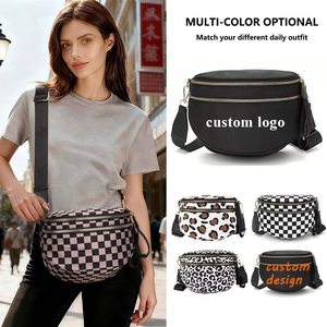 Riñonera de nailon a cuadros con LOGO personalizado, bandolera de moda, bolso de hombro de viaje, cangurera de cintura, bandolera de talla grande - Product Image 1
