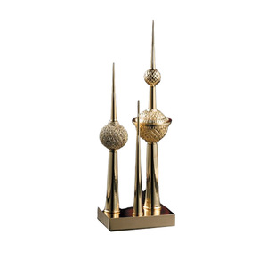 Metal Architectural Model Ornament Geometric Office <b>Decor</b> Gift For Business Appreciation - Product Image 1