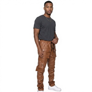 ELYSIAN INDUSTRIES <b>Men</b> <b>Leather</b> <b>Pants</b> Casual Straight Fit Mid Waist Midweight Eco-friendly High-quality Daily Wear Classic Winter - Product Image 3