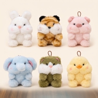 Porte-clés en peluche sonore mignon et moelleux de 10 cm, breloque animale sonore à presser, pendentif de sac avec compartiment de rangement dissimulé, décoration de sac, cadeau