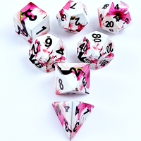 Dés polyédriques en acrylique personnalisés, ensemble de 7 dés, motif Sakura, dés de jeu de rôle D&D, 28g par ensemble