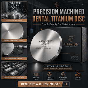 Disco de titanio dental ASTM F136 Gr5 ELI para fresado CNC, para barra de pilar y restauración de implantes - Product Image 3