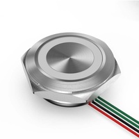 Interrupteur à bouton-poussoir court étanche en acier inoxydable 12/16/19/22mm LED à réinitialisation automatique Mini interrupteur à bouton marche/arrêt