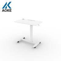 Cadre de levage sur pied électrique pneumatique OEM Bureau réglable en hauteur Bureau d'ordinateur blanc