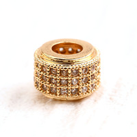 Perles cylindriques micro-zirconiums cubiques CC Designer, breloques et entretoises, composants de bijoux, fournitures pour la fabrication de bracelets
