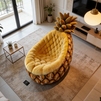 Canapé Ananas de Luxe, Fauteuil, Décoration d'Intérieur Originale et Funky, Cadeau d'Anniversaire Unique, Siège Accent Unique Confortable en Velours