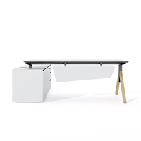 Panneau de bureau moderne en forme de L Mfc de luxe en bois pour la maison, le bureau, l'école, le nouveau directeur, le bureau et le mobilier de bureau